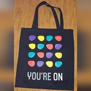 Ray-Ban Black Canvas Tote with Multicolor Sunglasses Design